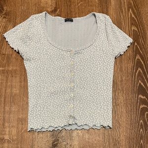 brandy melville floral eyelet top
